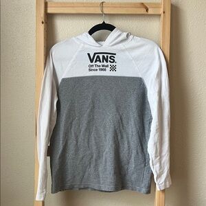 Vans White and Gray Raglan Hoodie